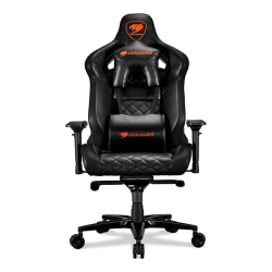 Cougar Armor Titan Gaming Chair, Premium PVC Leather, 4D Armrest, Piston Lift Height Adjustment, Up to 170° Reclining, 160kg Max Weight Capacity, Black / Orange | CG-CHAIR-ARMOR-TTN-BLK